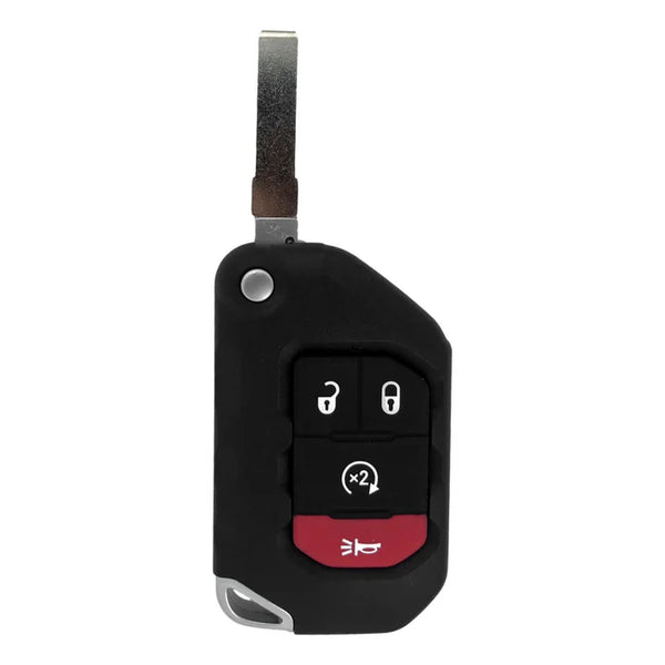 FCC: OHT1130261 | Keyless / Proximity Smart Flip Key (4-button 433Mhz 4A chip) for 2018 -2021 Jeep | PN: 68416784AA