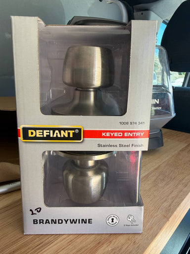 Defiant Brandywine door lock with an entrance key.