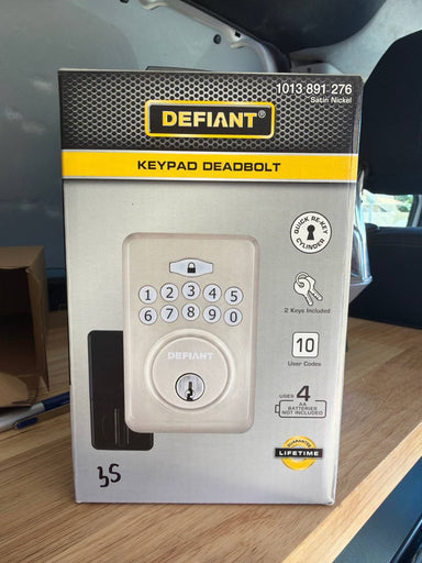 Electronic lock with keyboard Defiant Satin Nickel Single Cylinder